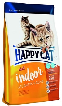 Happy Cat Adult Indoor Атлантический лосось для домашних кошек 300 гр. - фото 5377