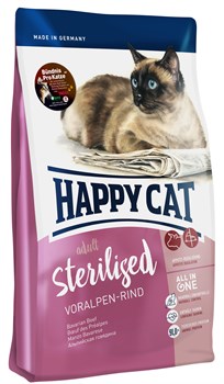 Happy Cat Adult Sterilised для стерилизованных кошек Альпийская говядина 1,4 кг - фото 5594