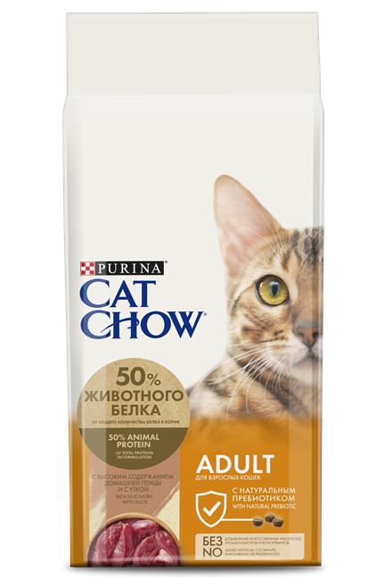 Сухой корм Cat Chow® для взрослых кошек, с уткой - фото 6976