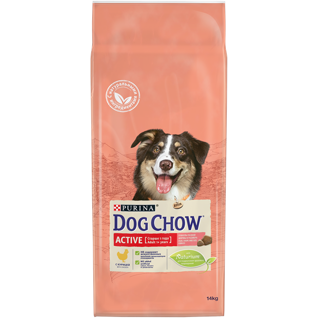 Сухой корм Dog Chow® для взрослых активных собак, с курицей - фото 6982