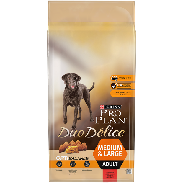 Сухой корм Pro Plan® Duo Delice для взрослых собак средних и крупных пород, с высоким содержанием говядины - фото 7022