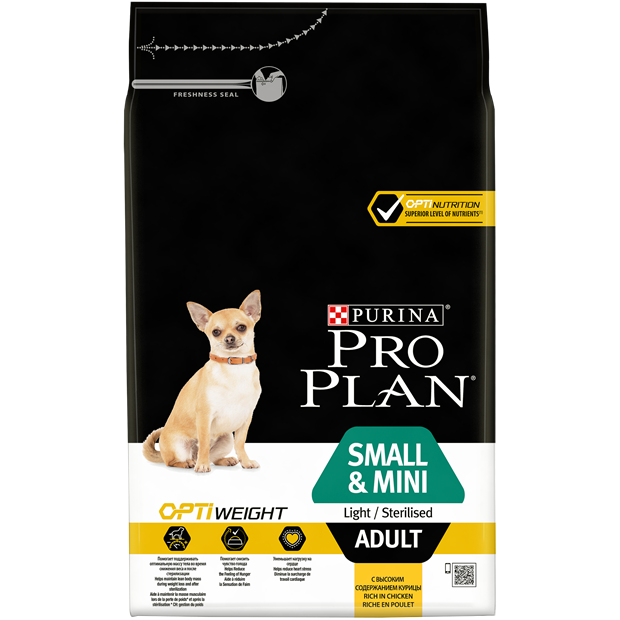 Сухой корм Pro Plan® для склонных к избыточному весу и/или стерилизованных взрослых собак мелких и карликовых пород, с высоким содержанием курицы - фото 7064
