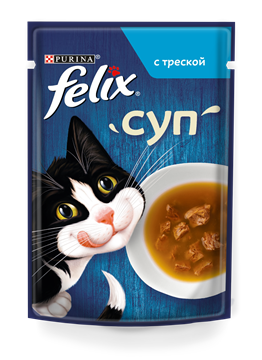 Влажный корм Felix Суп для взрослых кошек, с треской