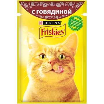 Влажный корм Friskies® для взрослых кошек, с говядиной в подливе
