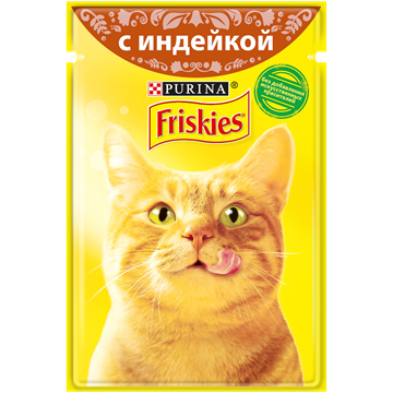 Влажный корм Friskies® для взрослых кошек, с идейкой в подливе
