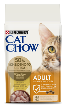Сухой корм Cat Chow® для взрослых кошек, с высоким содержанием домашней птицы