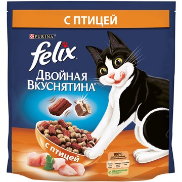 Сухой корм Felix® Двойная Вкуснятина® для взрослых кошек, с птицей